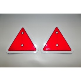 Horse Trailer Red Rear Triangles with white border